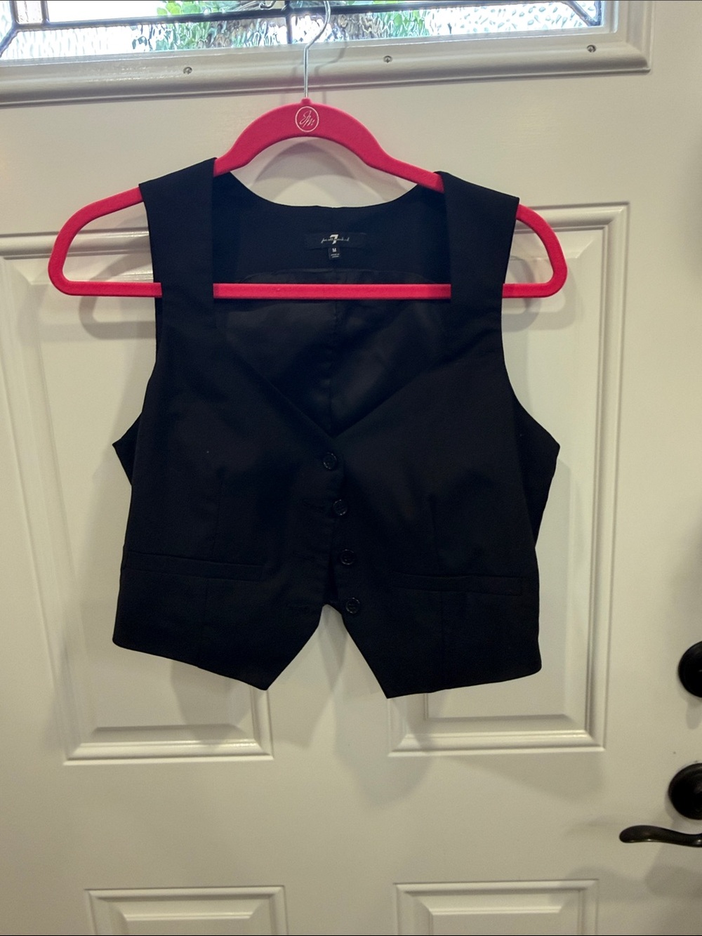 7 For All Mankind Black Jacket with Red Trim